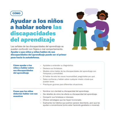 Cómo ayudar a los niños a hablar sobre las discapacidades del aprendizaje