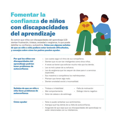Fomentar la confianza de niños con discapacidades del aprendizaje